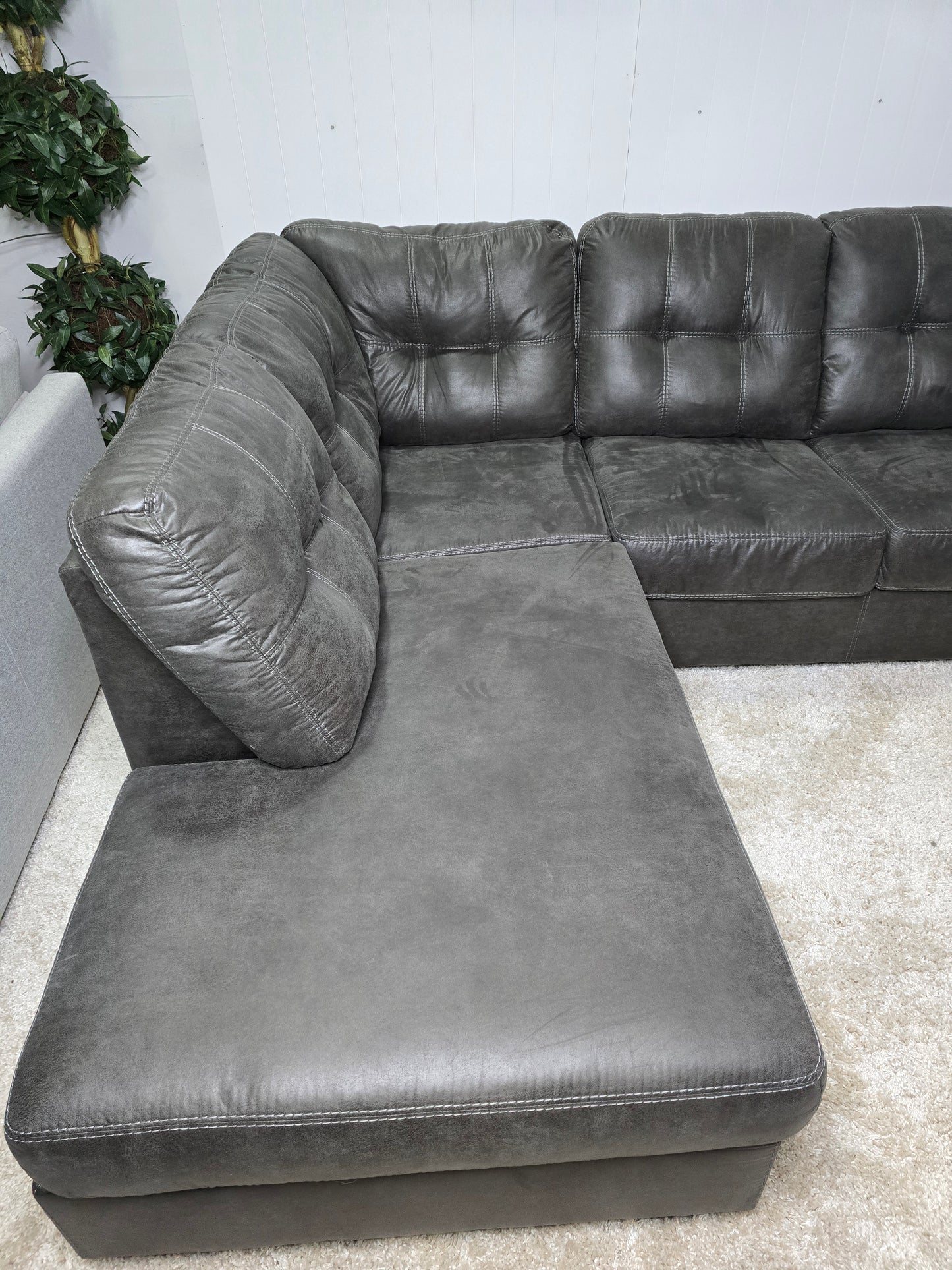 LIKE NEW- Ashley Dark Gray Modern L Shape Sectional