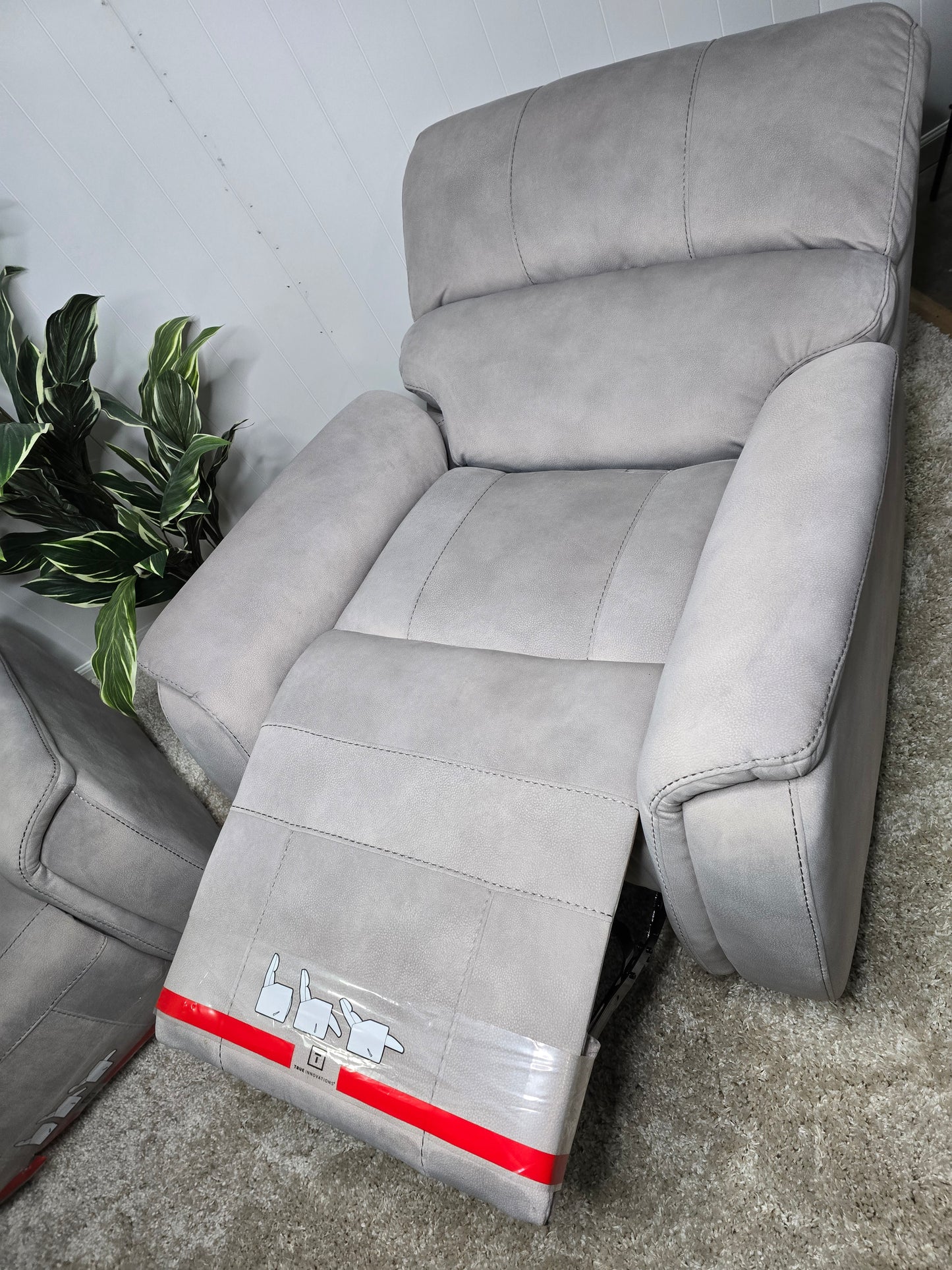 NEW - True Innovations Hayden Manual Rocker Recliners Super Soft To Touch Cream Color Fabric Comfy