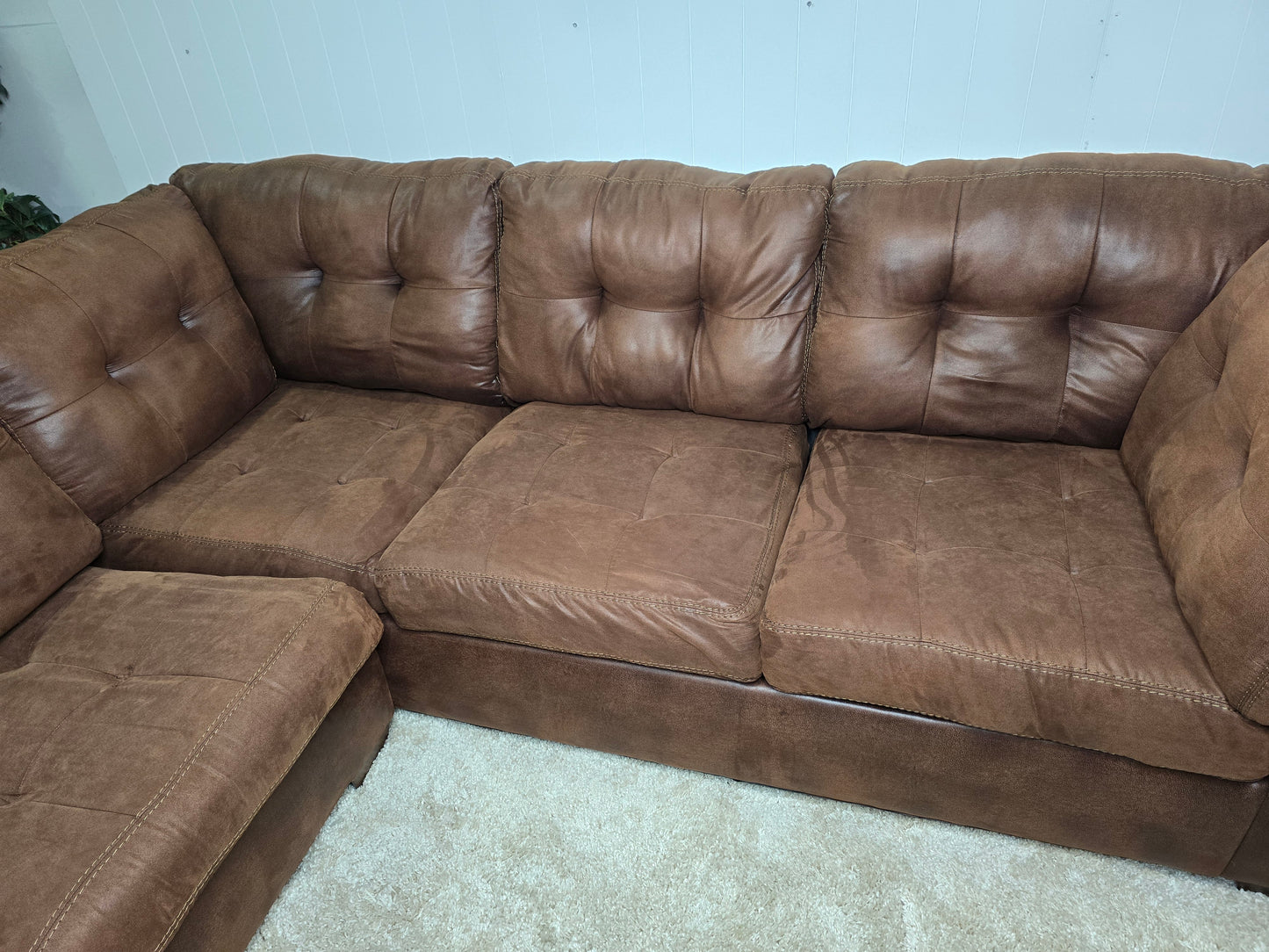 Z- Ashley Large 3 Piece Brown U Shape Sectional Pull Out Sleeper Sofa
