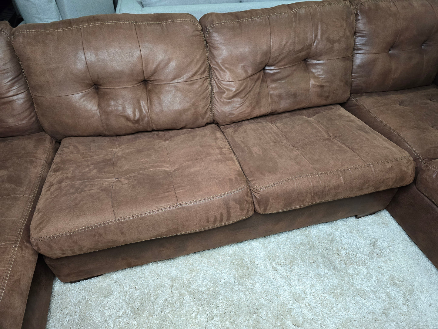 Z- Ashley Large 3 Piece Brown U Shape Sectional Pull Out Sleeper Sofa