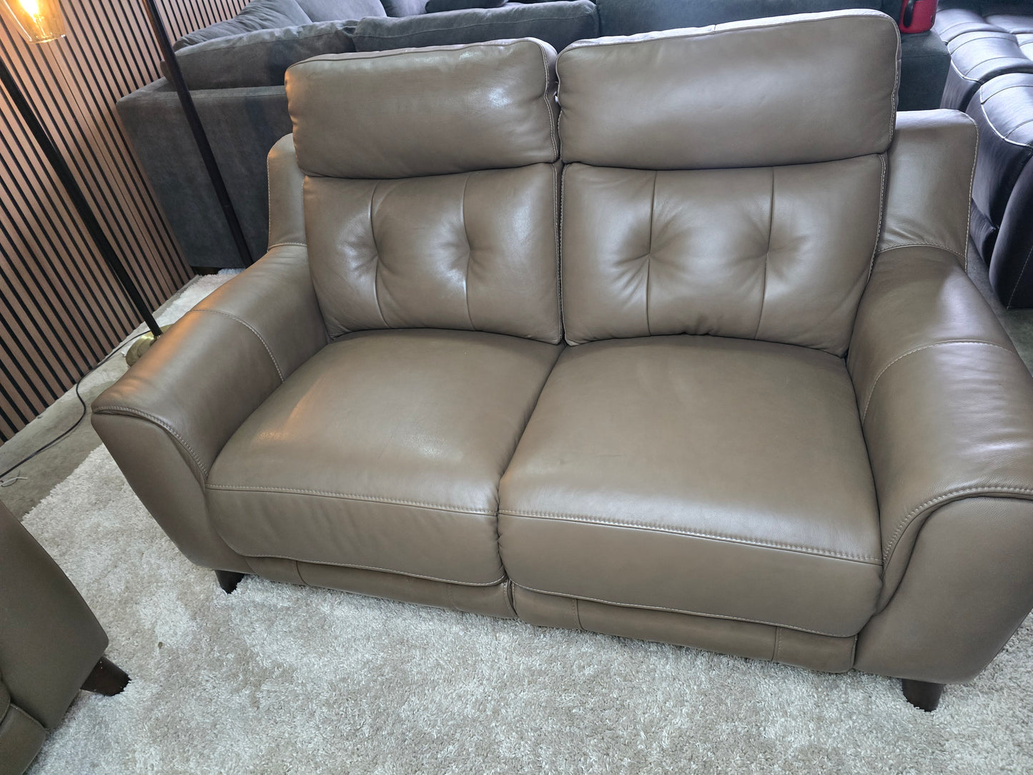 -1223- Malibu 2-piece Leather Power Reclining Set with Power Headrests – Sofa and Loveseat