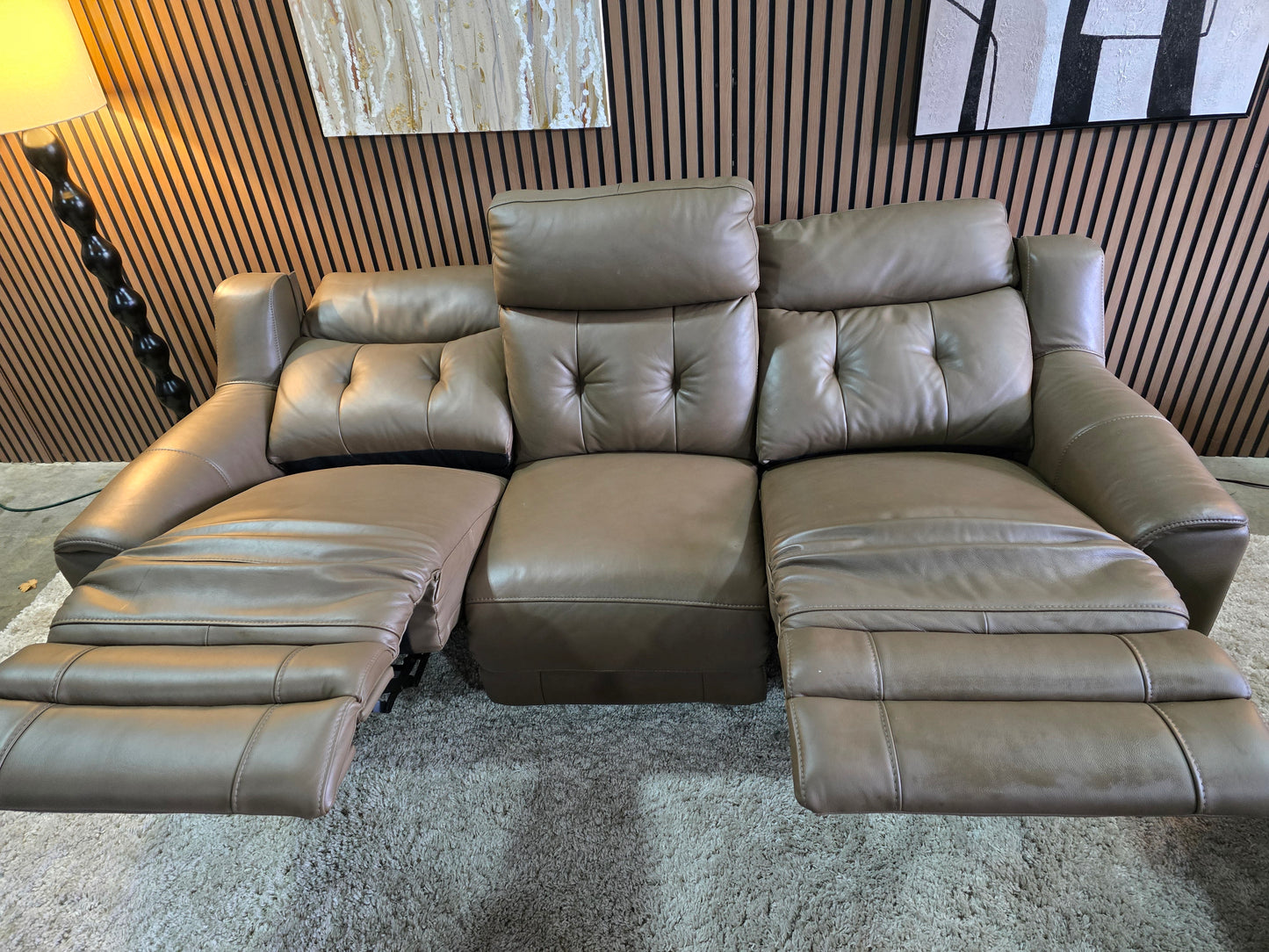 -1223- Malibu 2-piece Leather Power Reclining Set with Power Headrests – Sofa and Loveseat