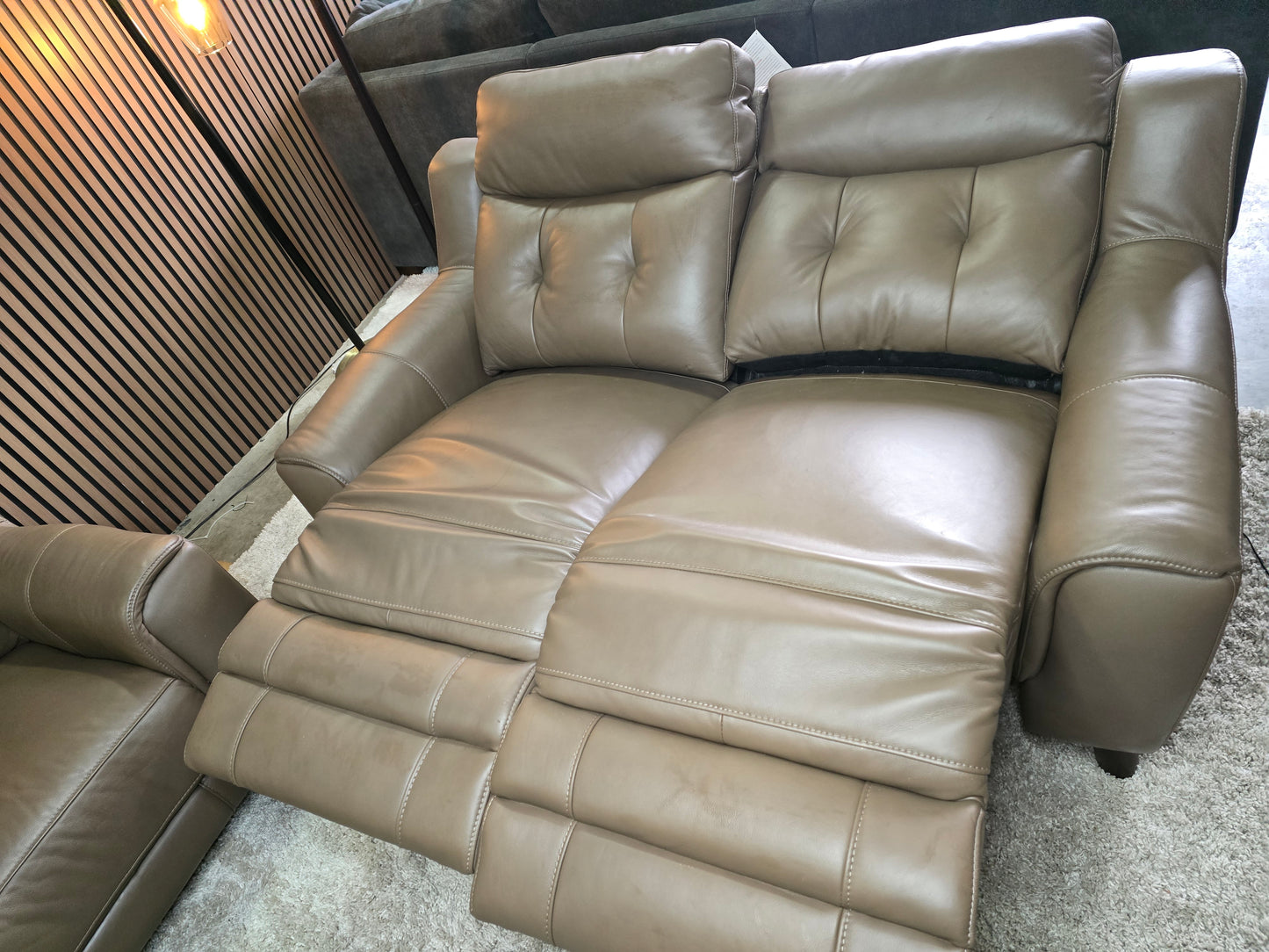 -1223- Malibu 2-piece Leather Power Reclining Set with Power Headrests – Sofa and Loveseat