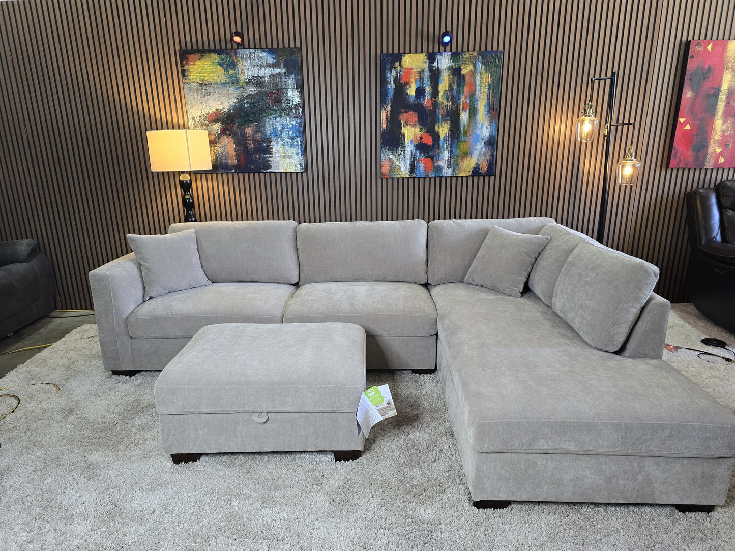 -1223- NEW Without Tag- Thomasville Walsen Sectional with Storage Ottoman