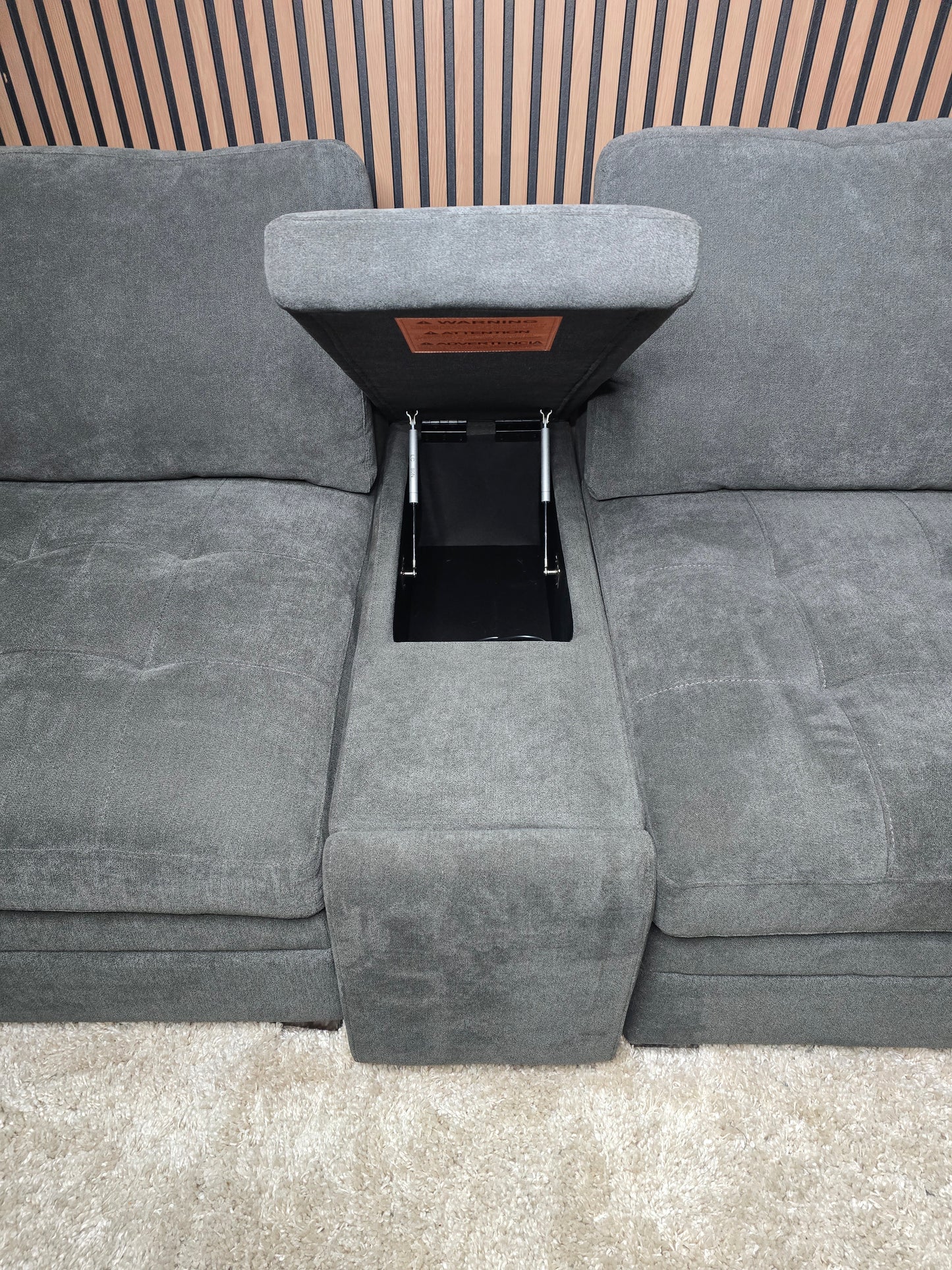 Like New- Tisdale Special Edition 9 piece Modular and Storage Compartment USB Option with Ottoman